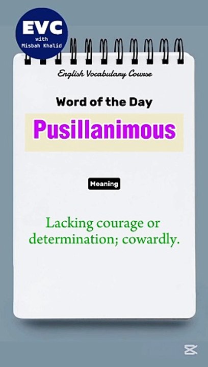 "Pusillanimous" Meaning in English
