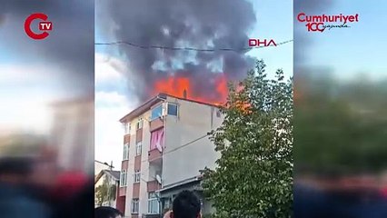 Ümraniye'de 4 katlı binada yangın!