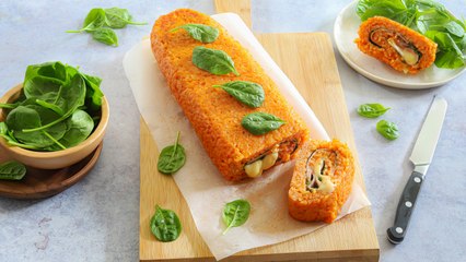 Roulé de risotto farci au saint-nectaire