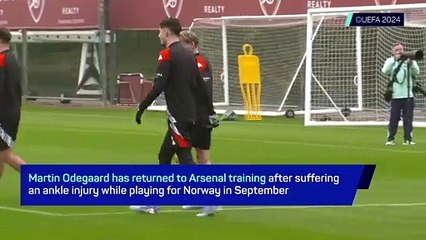 Odegaard returns to Arsenal training ahead of Inter clash
