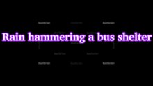 Heavy rain hammering a bus shelter (audio)