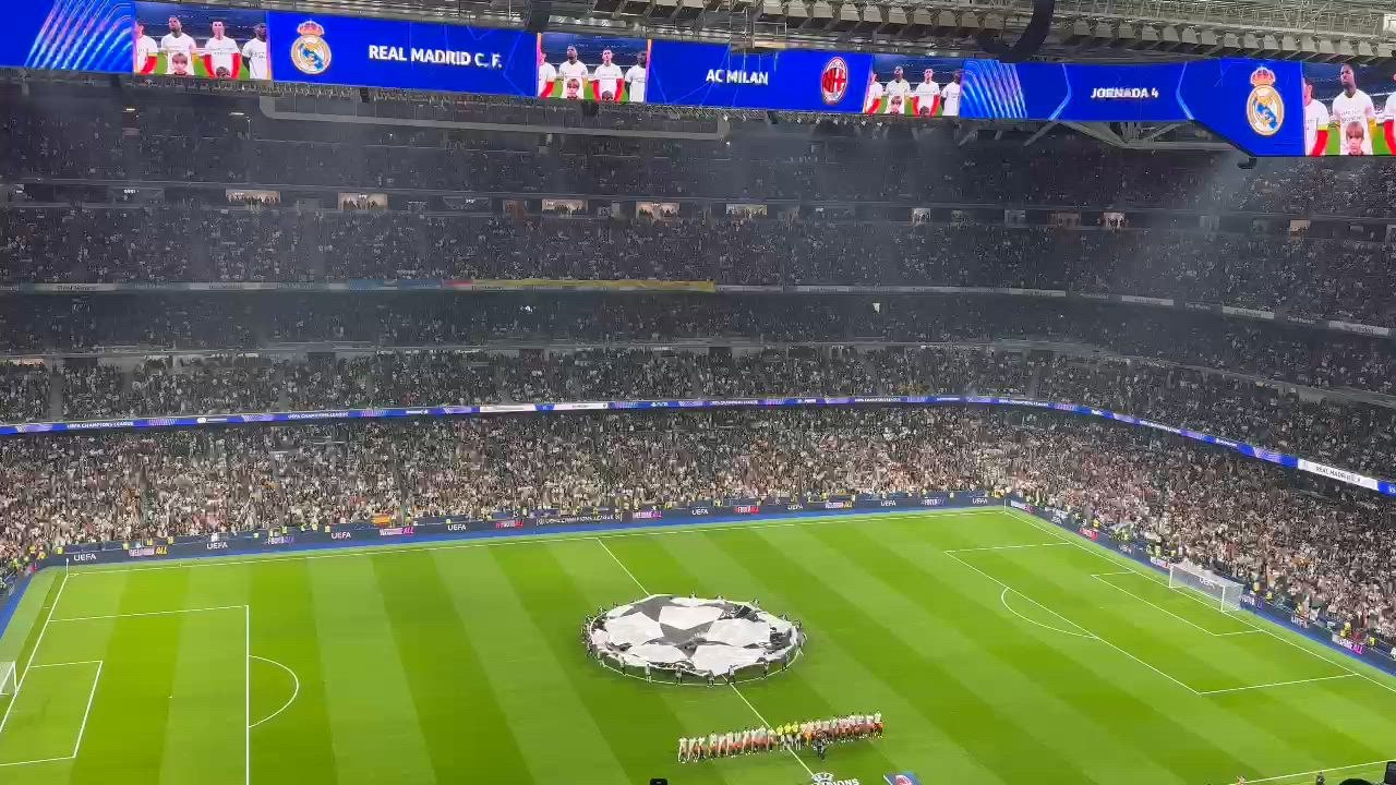 Pitada monumental al himno de la Champions en el Bernabéu