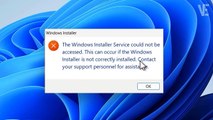 Solved -The Windows Installer Service could not be accessed, This can occur if the Windows Installer is not correctly installed