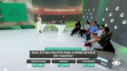 Palpites Jogo Aberto: Corinthians x Palmeiras, pelo Campeonato Brasileiro