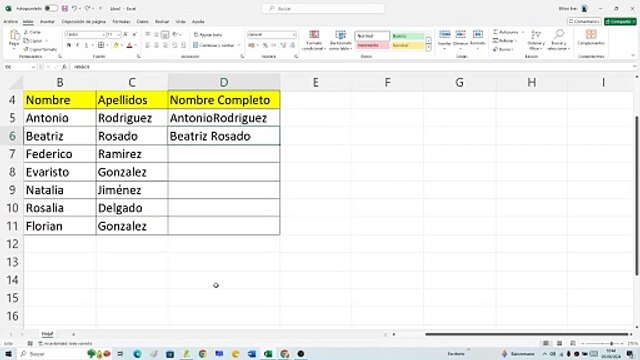 ✍ Como UNIR NOMBRES y APELLIDOS en EXCEL FÁCIL y RÁPIDO