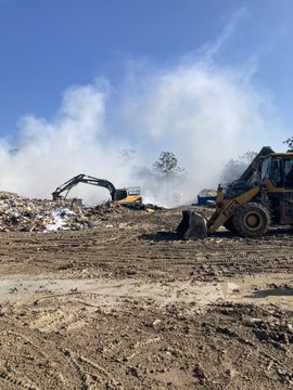 Fire burns at recycling centre, South Kempsey, NSW November 2024