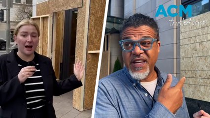 US election 2024: buildings boarded up around Capitol in anticipation of election unrest