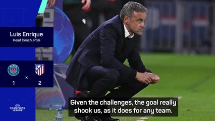 Luis Enrique bemoans PSG luck after 'bitter joke' of Atletico goal