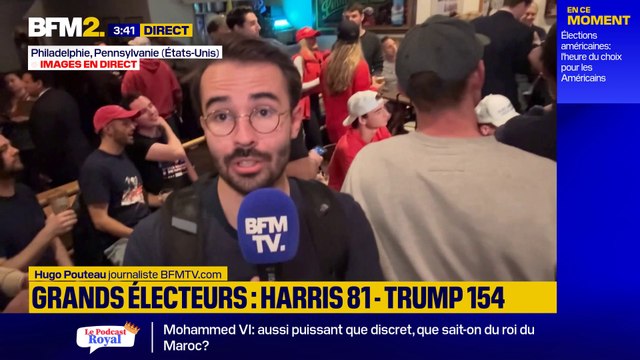 Élection américaine: L'ambiance est plutôt bonne pour le moment , des militants pro-Trump se sont réunis dans un bar pour suivre l'élection