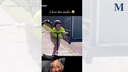 Max Sherwood being swooped by a magpie | September 2020 | Illawarra Mercury