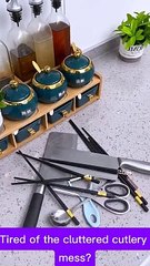 Transform Your Kitchen in Seconds with a Cutlery Holder | Quick & Easy Organization Solution #KitchenOrganization #CutleryHolder #HomeHacks #OrganizedKitchen #KitchenEssentials #DeclutterYourSpace #HomeOrganization #QuickKitchenFix   #TikTokMadeMeBuyIt #H