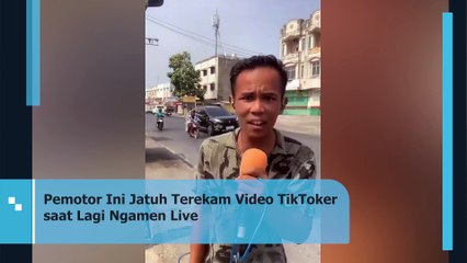 Pemotor Ini Jatuh Terekam Video TikToker saat Lagi Ngamen Live