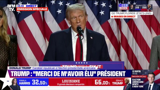 Des Afro-Américains, des Asiatiques, des Latinos, des Arabes : Donald Trump se veut rassembleur lors de son discours à son QG en Floride