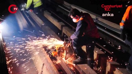 Ankara Metrosu'nda aşınan raylar yenileniyor