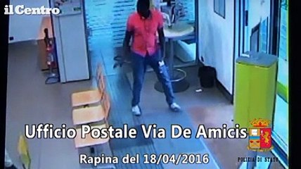 Pescara, rapina bis alle Poste, ecco le immagini