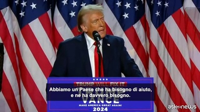 Trump: Sono il 47esimo presidente Usa, abbiamo fatto la storia
