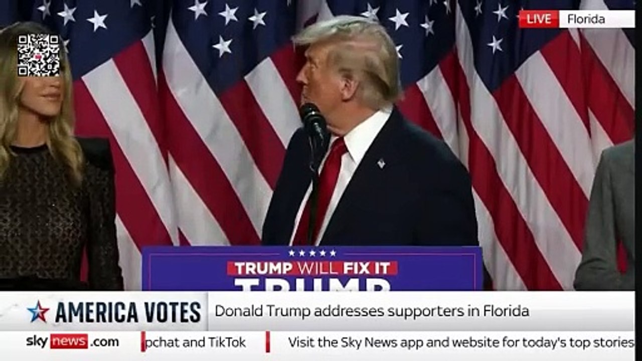 US Open winner Bryson DeChambeau is called out by Trump to get on the stage after the Republican's victory in the 2024 Presidential Elections