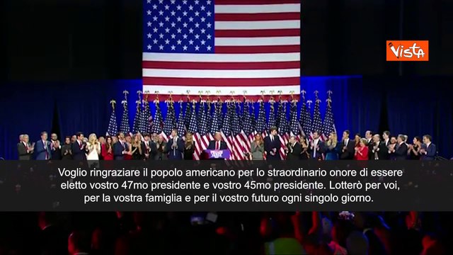 Trump annuncia la vittoria: Sono il 47esimo presidente degli Stati Uniti