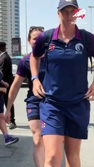 A traditional welcome for the Scotland players in Dubai 