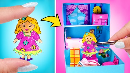 Maison de poupée miniature dans une boîte 🏠➡️📦 Bricolage miniature