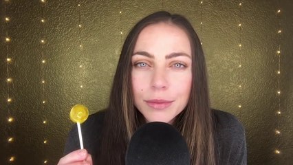 ❤️ASMR Lollipop & Trigger Words Whispered❤️ Up Close Mouth Sounds