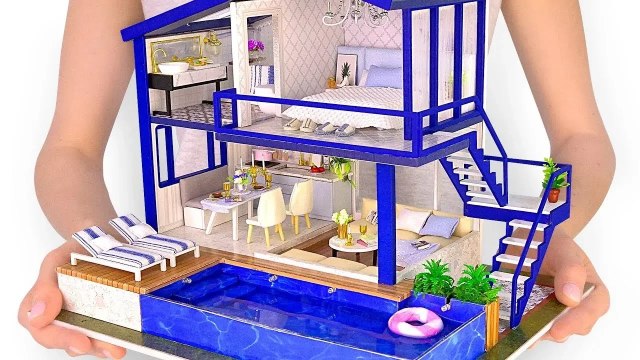 Une maison miniature avec une vraie piscine à réaliser à la main | Projets pour animaux de compagnie