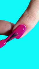 Pink Hot Flower Nail Art Design