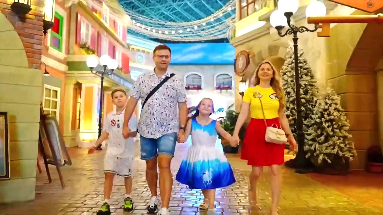 Diana and Roma Fun weekend with Parents at Ferrari World theme park in Abu Dhabi