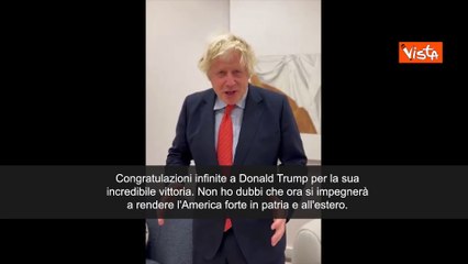 Boris Johnson: "Congratulazioni infinite a Donald Trump per la sua incredibile vittoria"
