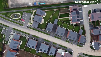 Fresh aerial footage over the new housing development Victoria Gate, Stafford.