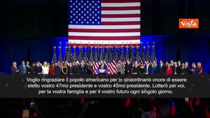 Trump: "? una magnifica vittoria del popolo americano, l'America sar? di nuovo grande" - SOTTOTITOLI