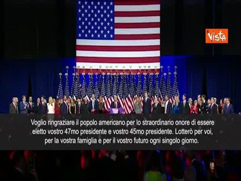 Trump annuncia la vittoria: Sono il 47esimo Presidente degli Stati Uniti