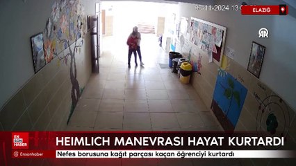 Elazığ'da öğrencisini Heimlich manevrasıyla kurtardı