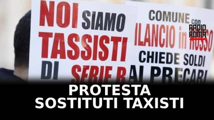 Protesta dei sostituti taxisti davanti a Campidoglio