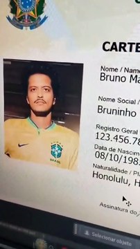 Bruno Mars ganha carteira de identidade com CPF