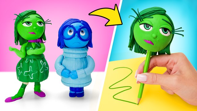 Stylos DIY avec TRISTESSE et DÉGUST de Vice-Versa 2 || DES BRICOLAGES amusants !