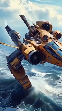 Futuristic Spaceship Over the Oceans - Exploring New Horizons!