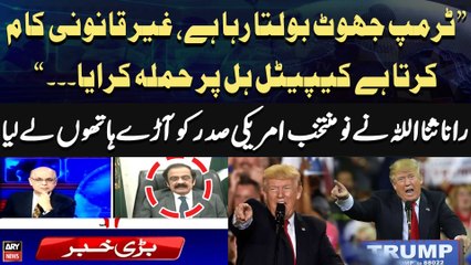 "Trump Jhut Bolta Raha Hai, Aur...", Rana Sanaullah Criticizes Trump