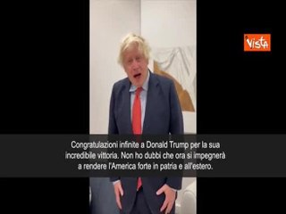 Boris Johnson: "Congratulazioni infinite a Donald Trump per la sua incredibile vittoria"
