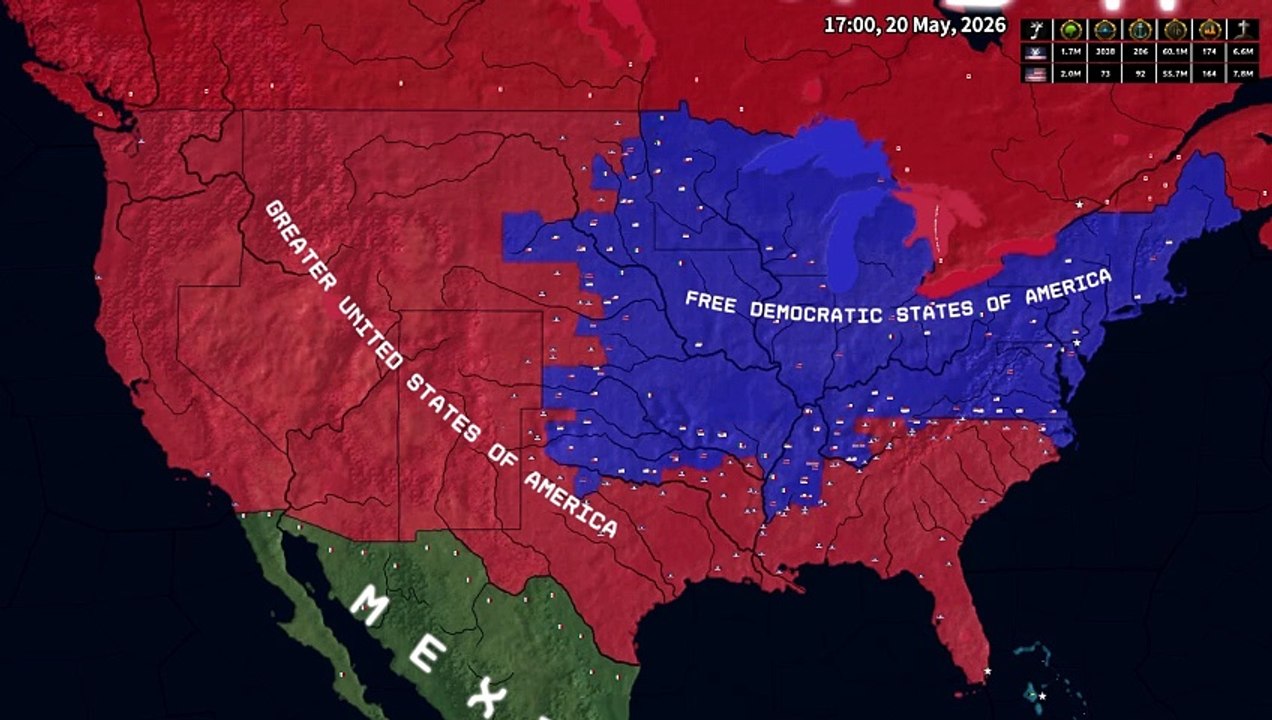 Trump Vs Kamala Second American Civil War - 2024 Hoi4 Timelapse