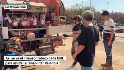 Así se ve el intenso trabajo de la UME para ayudar a rehabilitar Valencia
