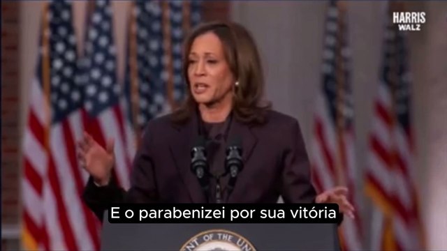 Após vitória de Trump, Kamala discursa nos EUA reconhecendo a derrota