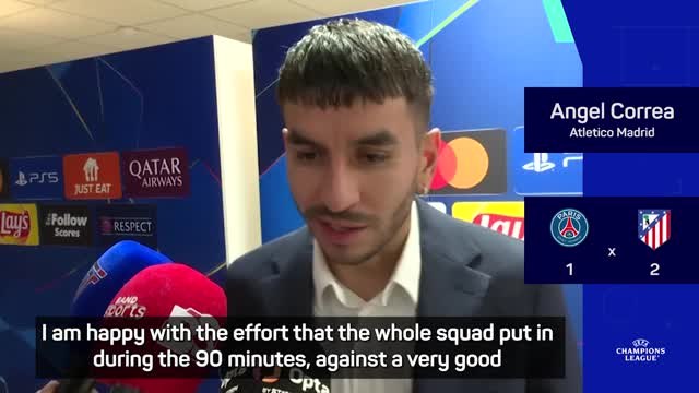 Atletico reacts after Correa clinches last-minute goal to stun PSG