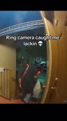 Man Falls on Stairs While Carrying Garbage Bag