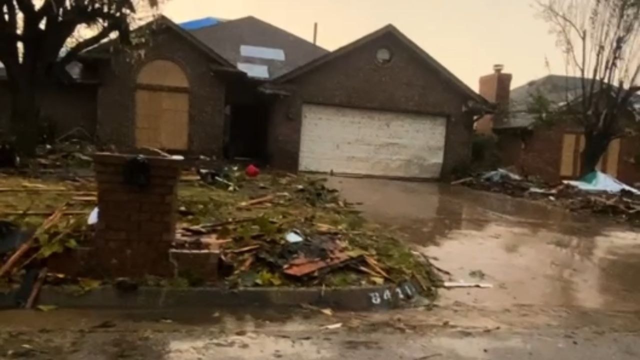 Scenes of widespread destruction in Oklahoma City neighborhood following EF3 tornado