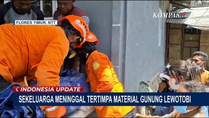 Terkini! Evakuasi Sekeluarga Tertimpa Material Gunung Lewotobi Laki-Laki Usai Kembali Erupsi
