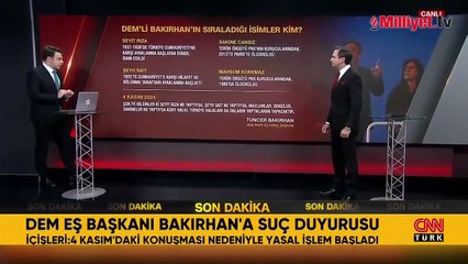 DEM Parti'li vekil Tuncer Bakırhan'a yasal işlem başlatıldı