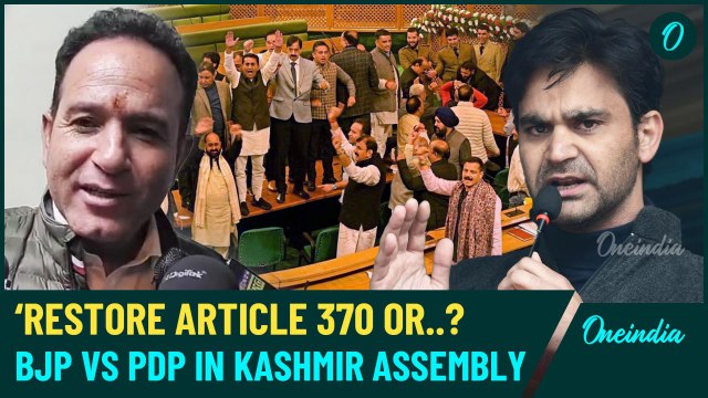 Kashmir Assembly Erupts Over Article 370 Resolution: BJP-PDP MLAs Confront Each Other After Clashes