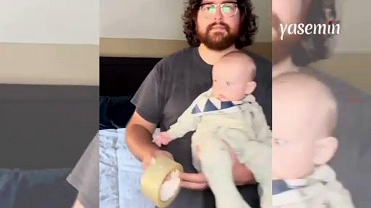 Garip seslere kahkaha atan minik bebek tatlılığıyla adeta mest etti! "Terapi gibi"