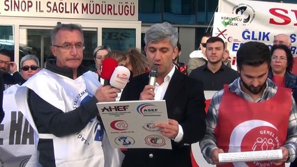 Sinop'ta sağlık çalışanlarından performans yönetmeliğine tepki